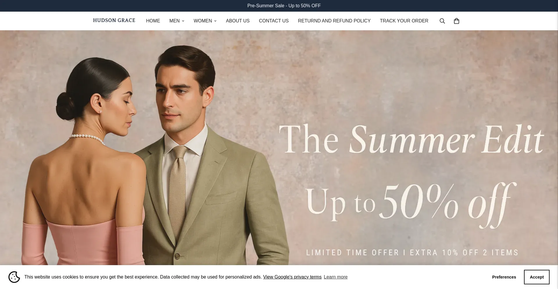 Website screenshot of Hudsongrace.co.uk