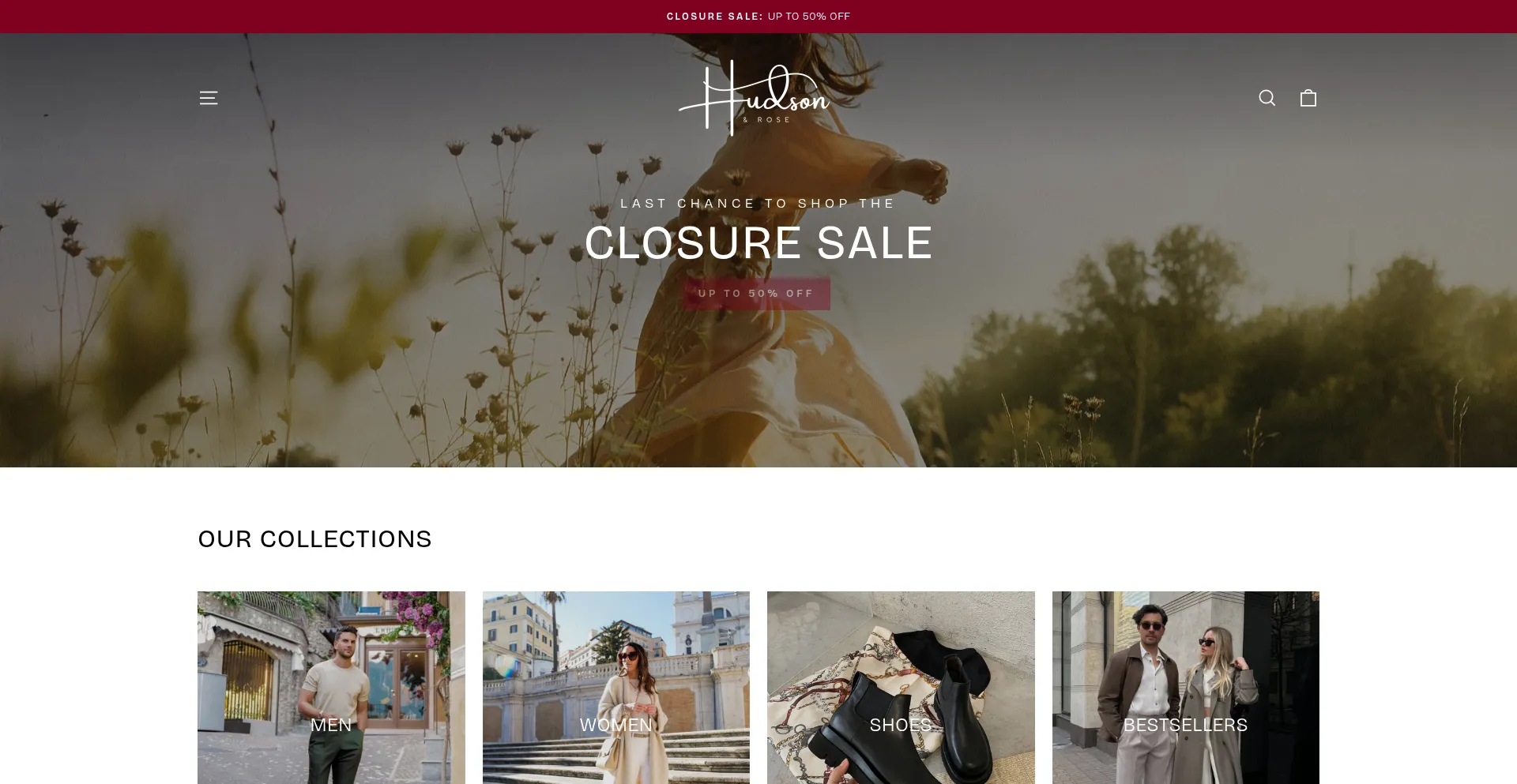Website screenshot of Hudsonroseboutique.com