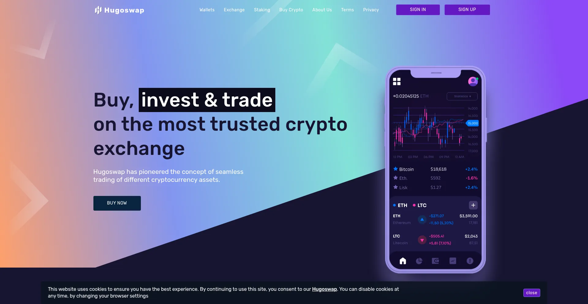Hugoswap.com Screenshot