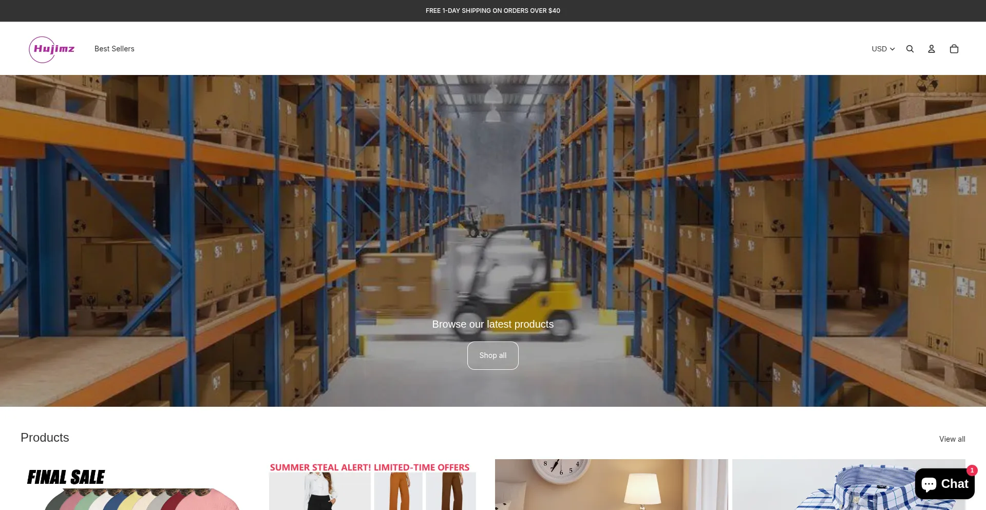 Website screenshot of Hujimz.com