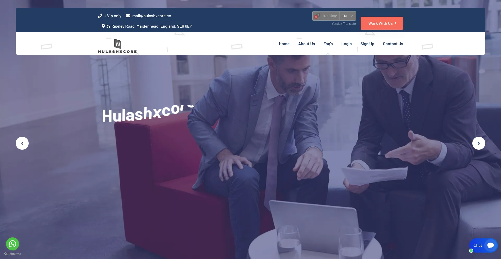 Website screenshot of Hulashxcore.cc