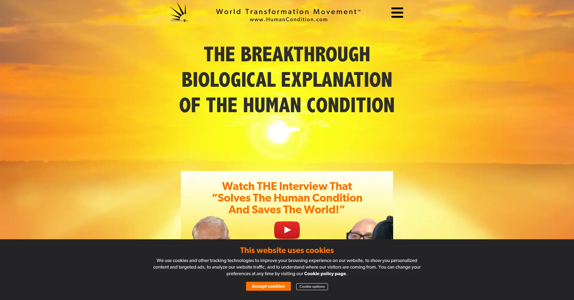 Website screenshot of Humancondition.com