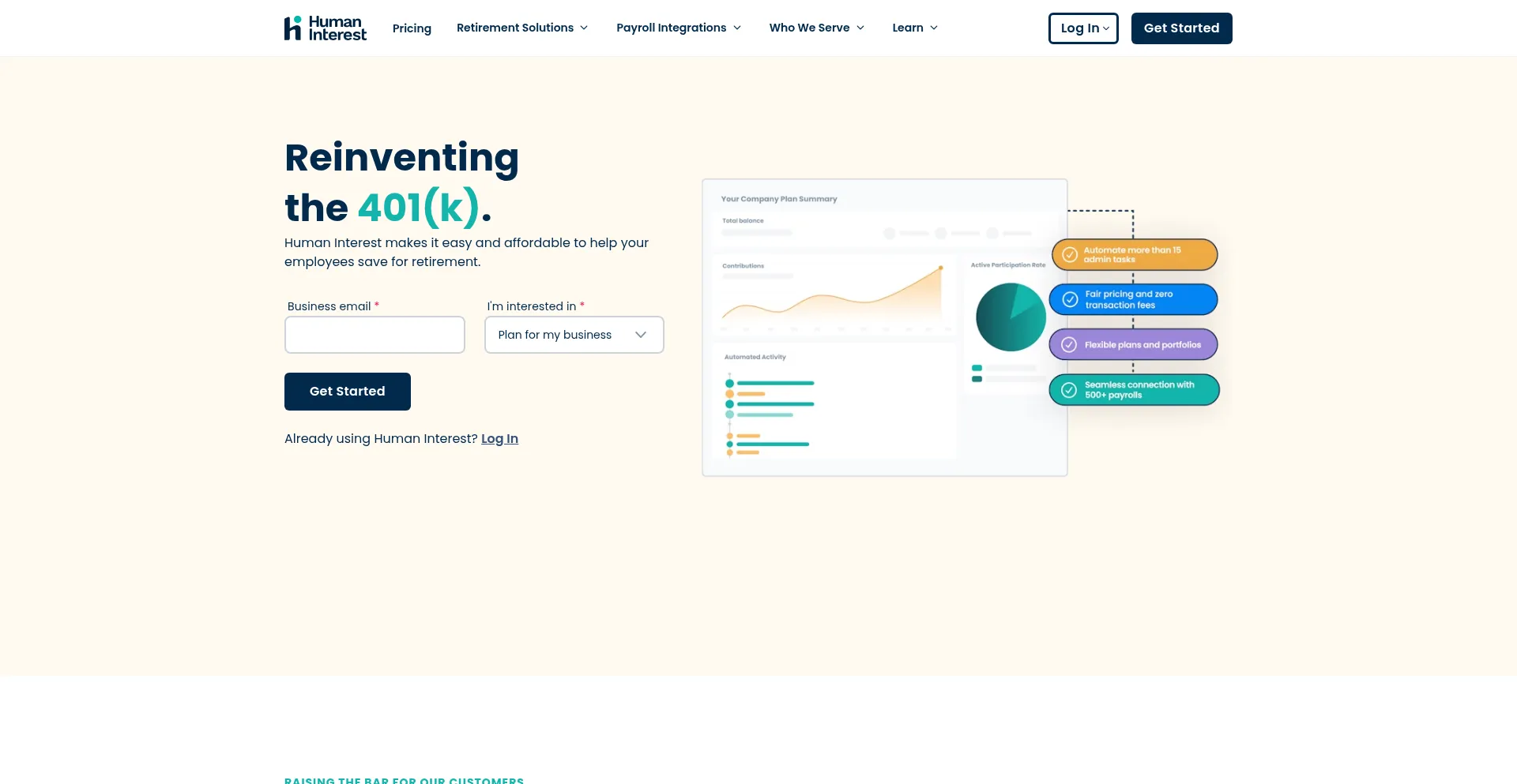 Website screenshot of Humaninterest.com