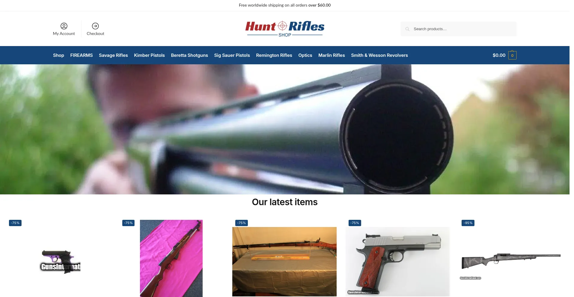 Huntriflesshop.com Screenshot