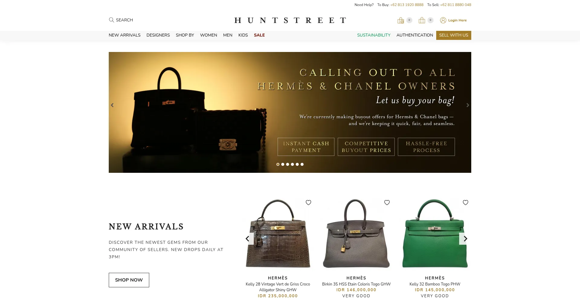Website screenshot of Huntstreet.com