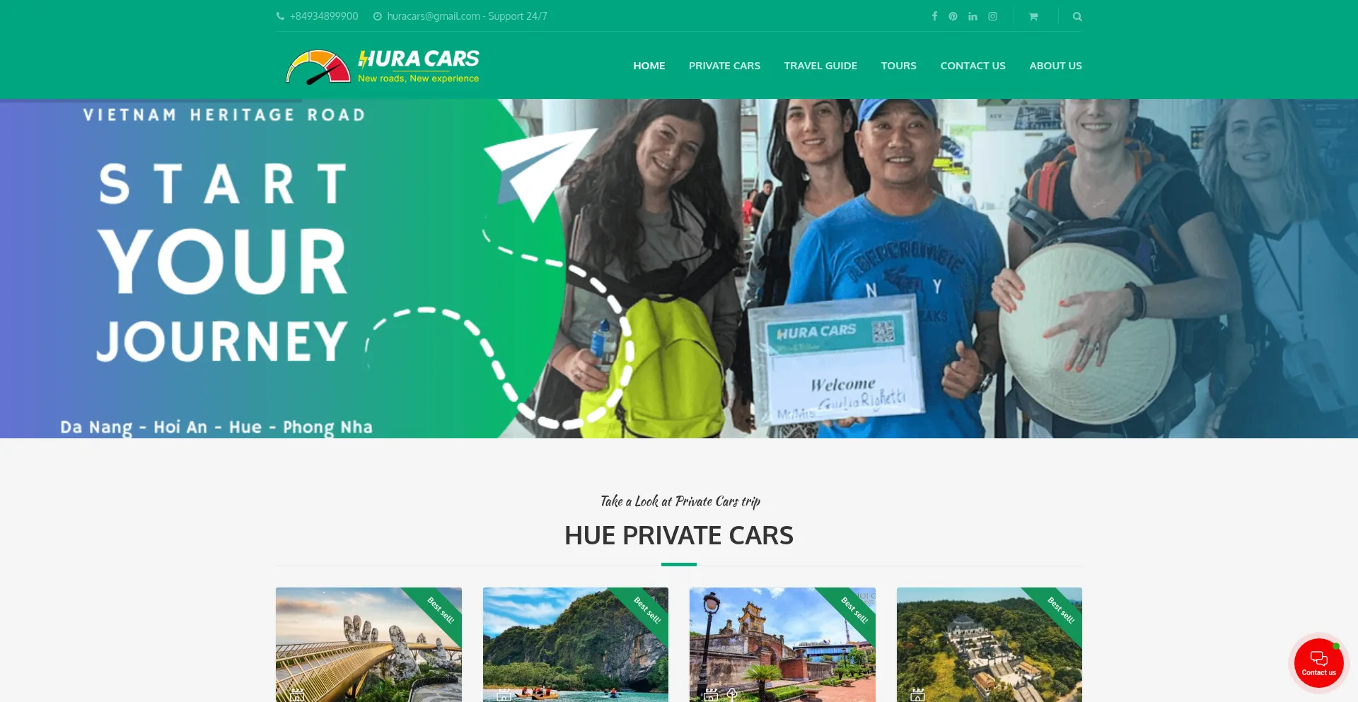 Website screenshot of Huracars.com