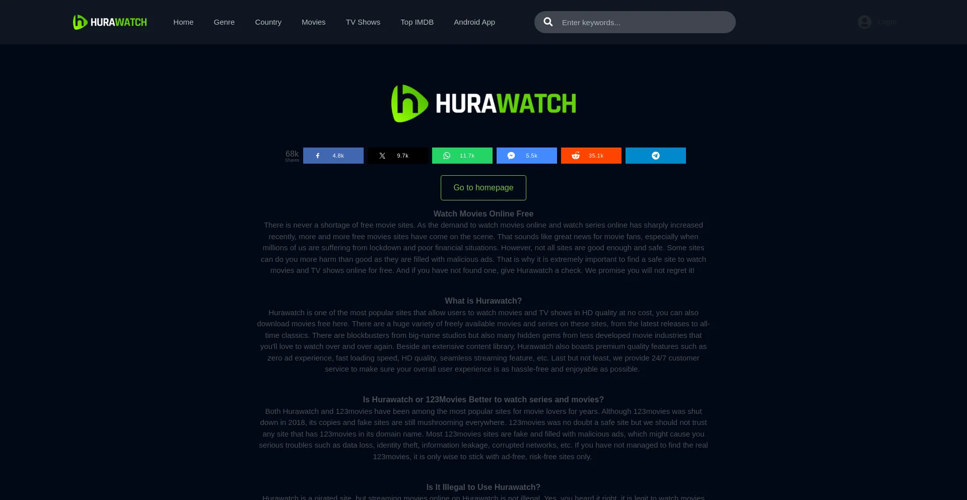Website screenshot of Hurawatchz.to