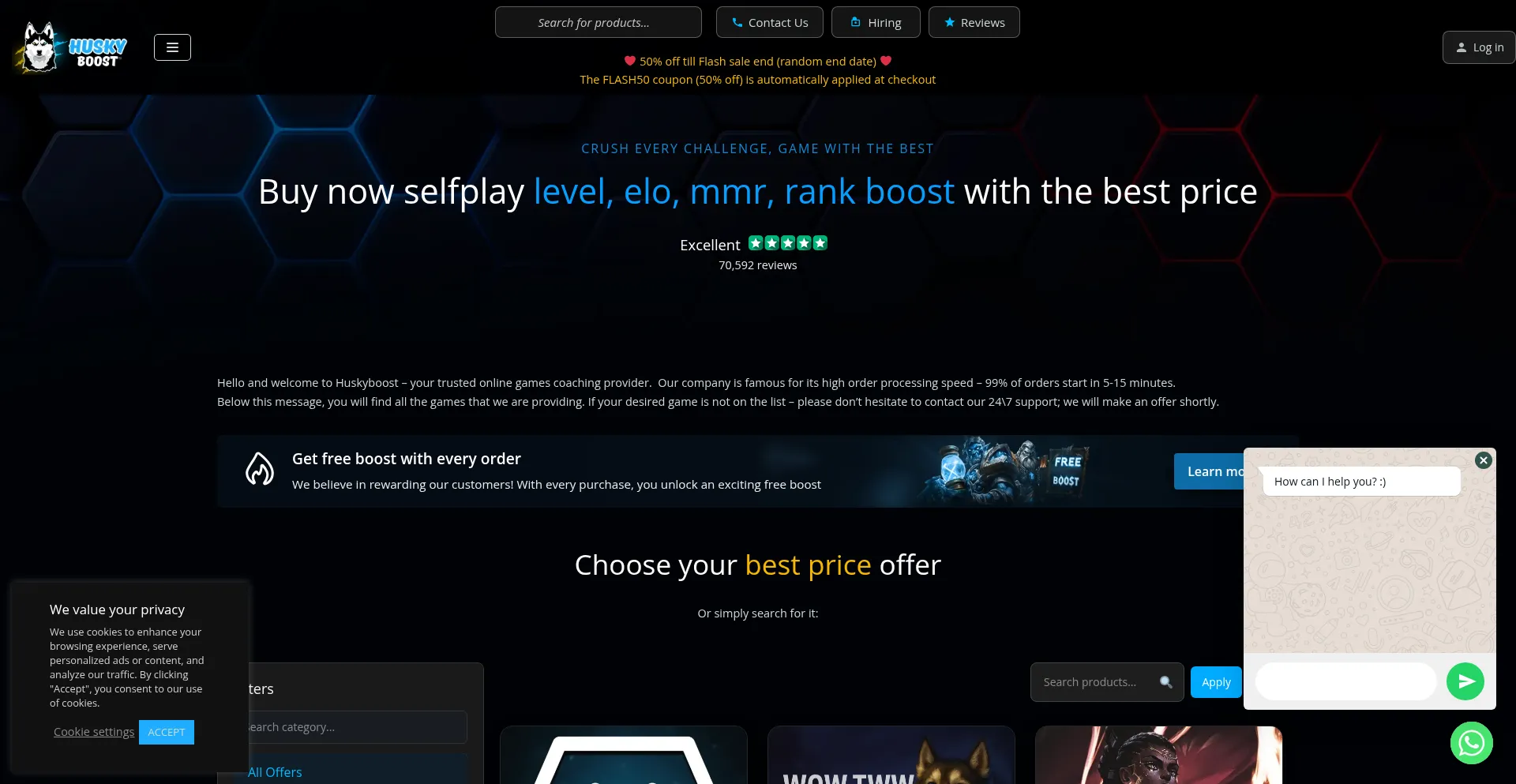 Huskyboost.com Screenshot