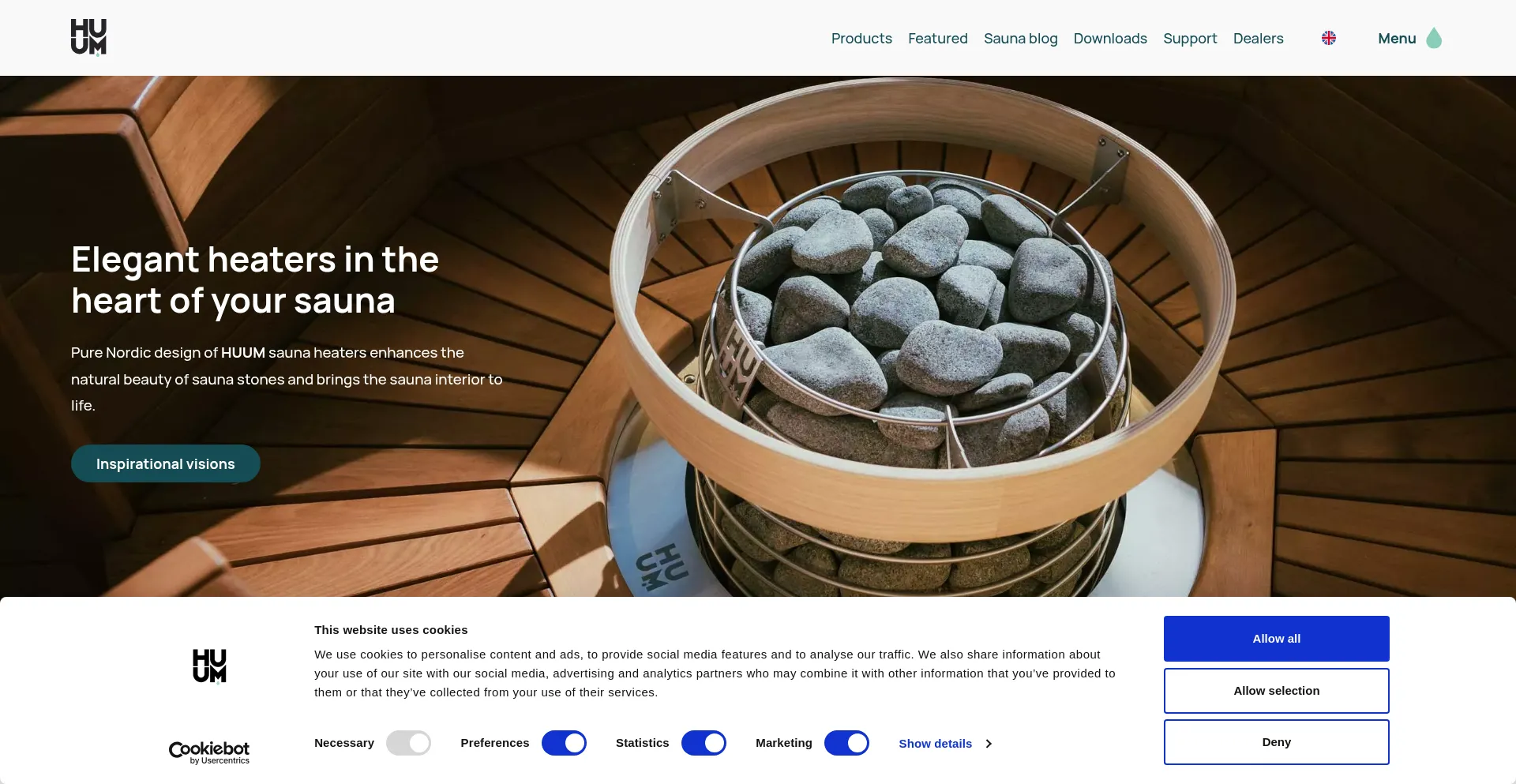 Website screenshot of Huum.eu