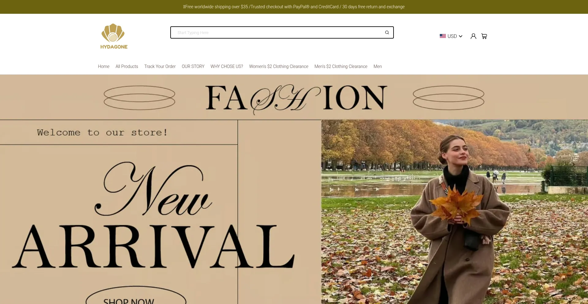 Website screenshot of Hydagone.com