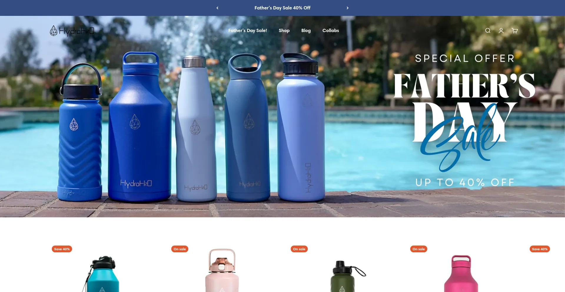Website screenshot of Hydroh2oflask.com