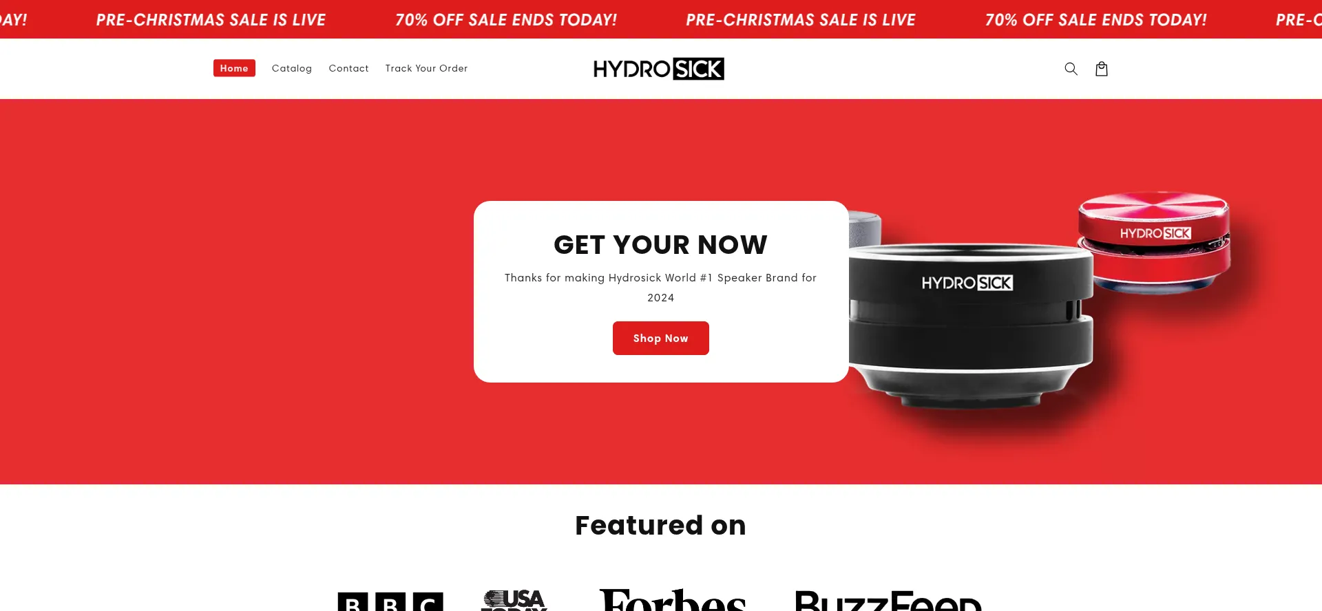 Website screenshot of Hydrosick.com