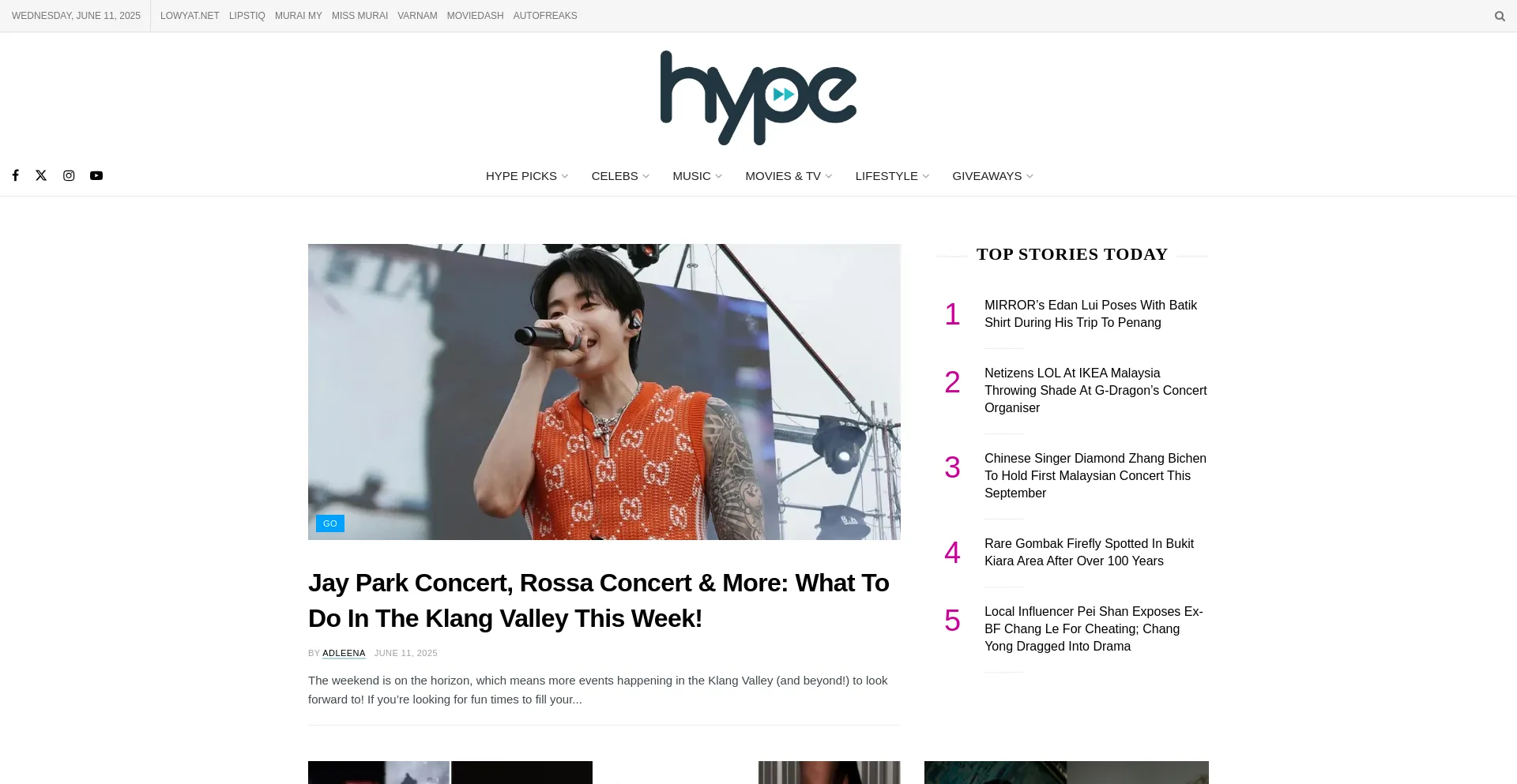 Website screenshot of Hype.my