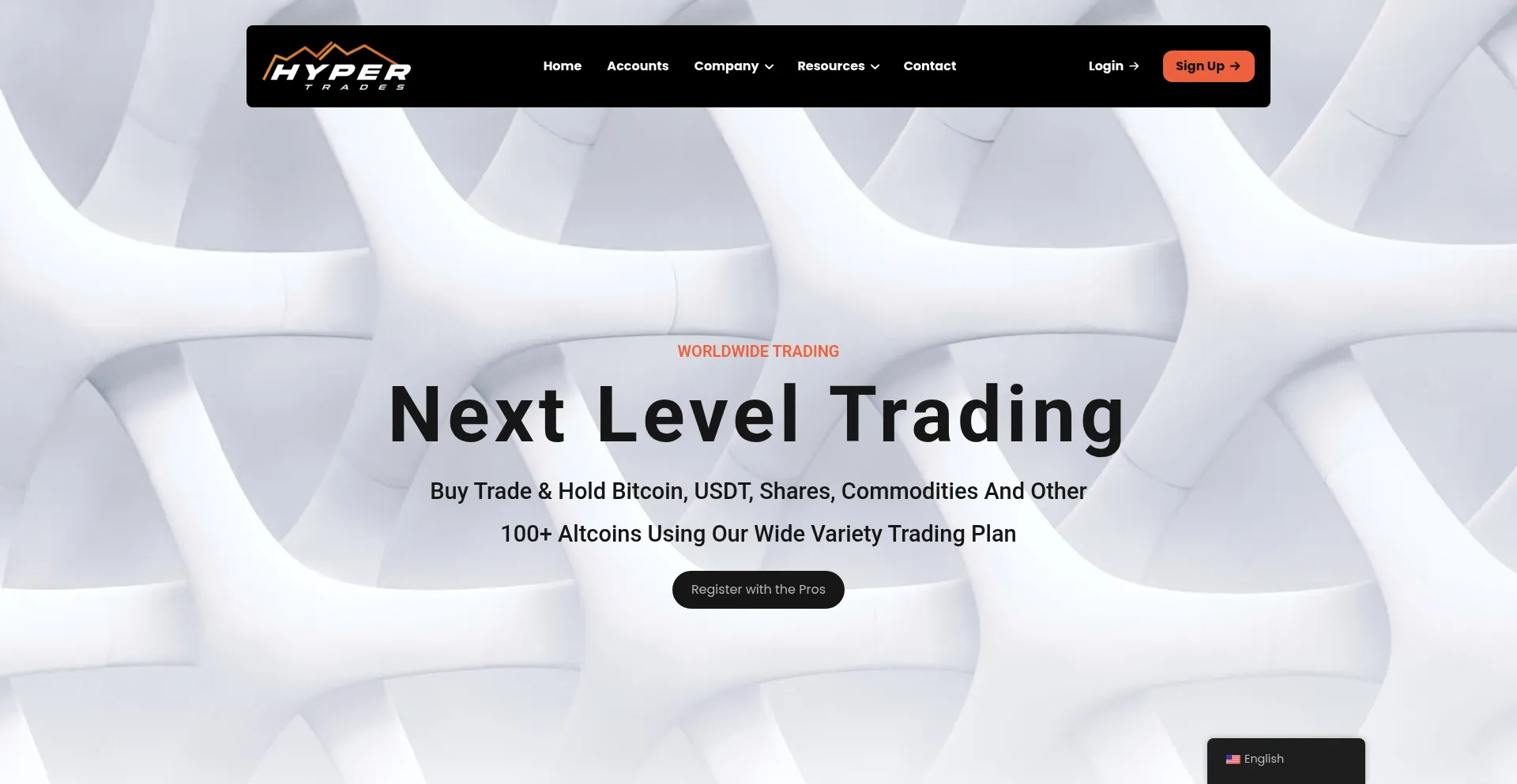 Website screenshot of Hyper-trades.pro