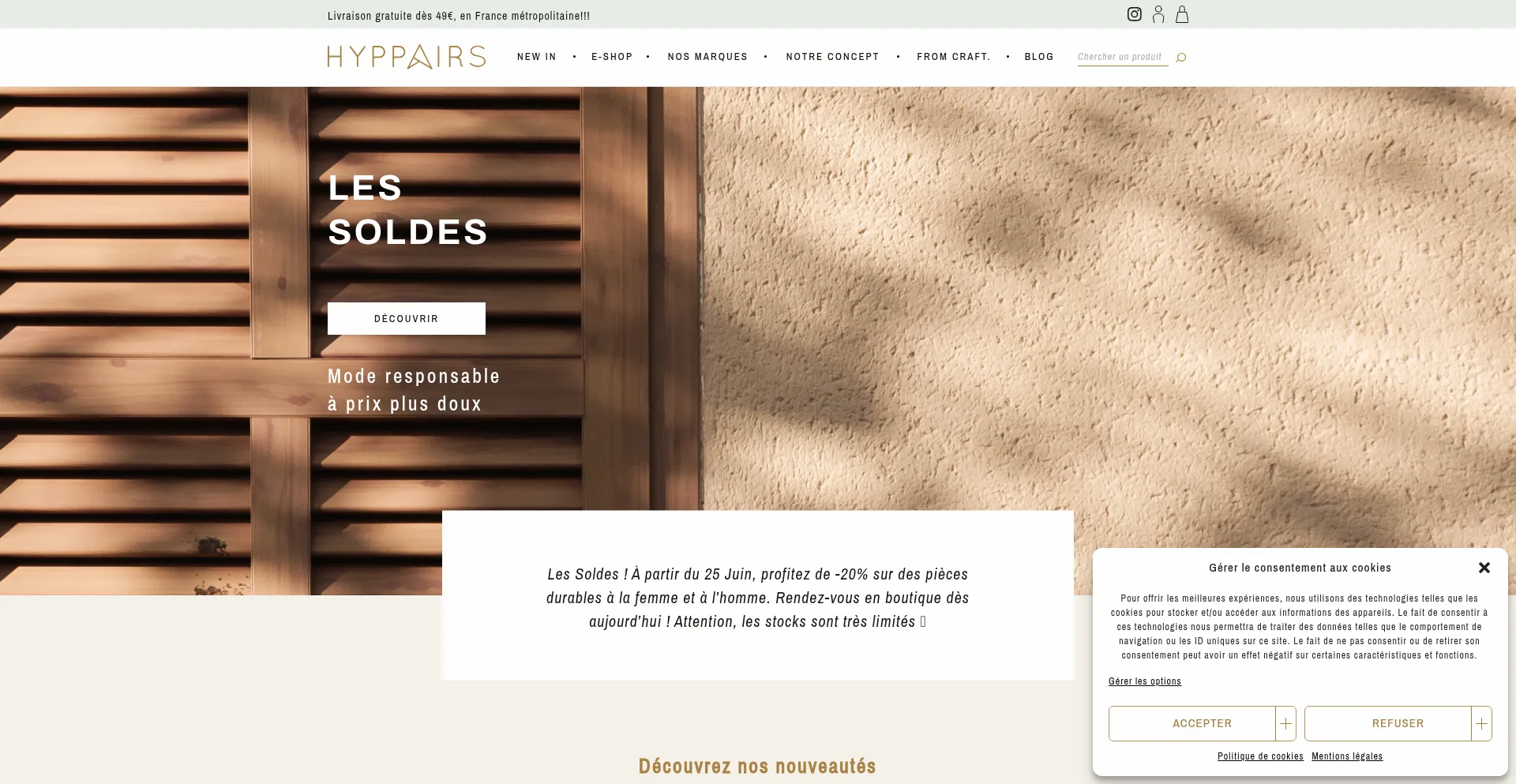 Website screenshot of Hyppairs.com