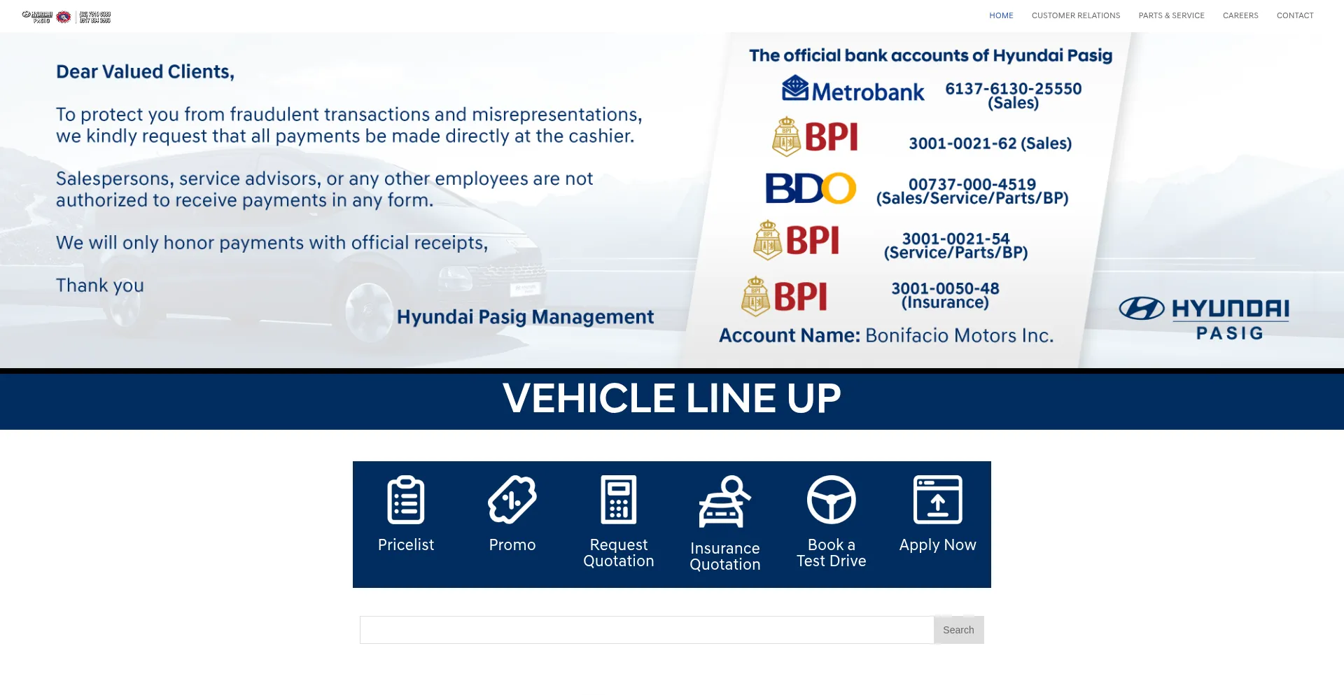 Website screenshot of Hyundaipasig.com