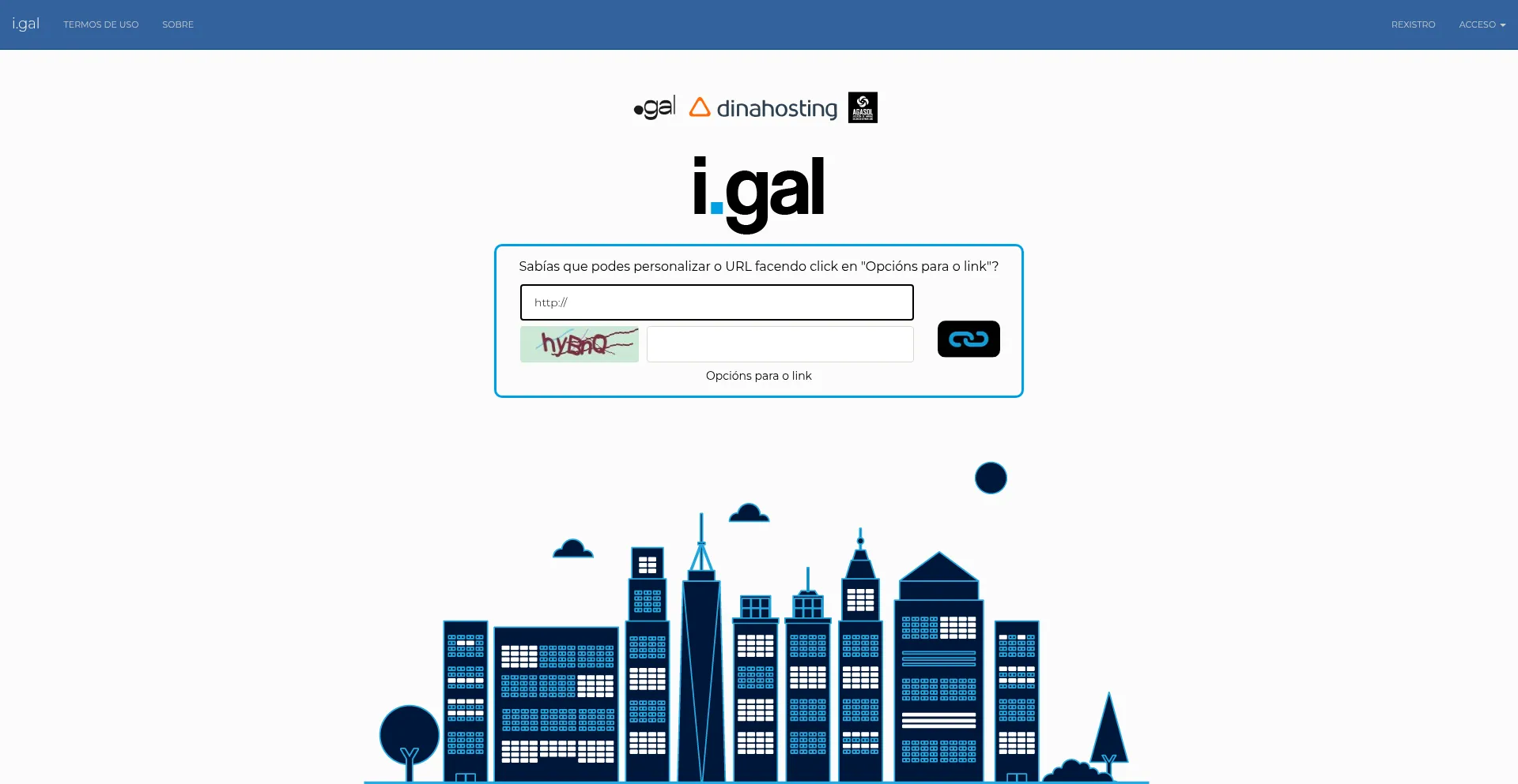 Website screenshot of I.gal