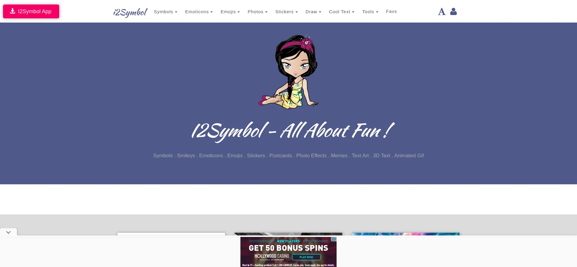 Website screenshot of I2symbol.com