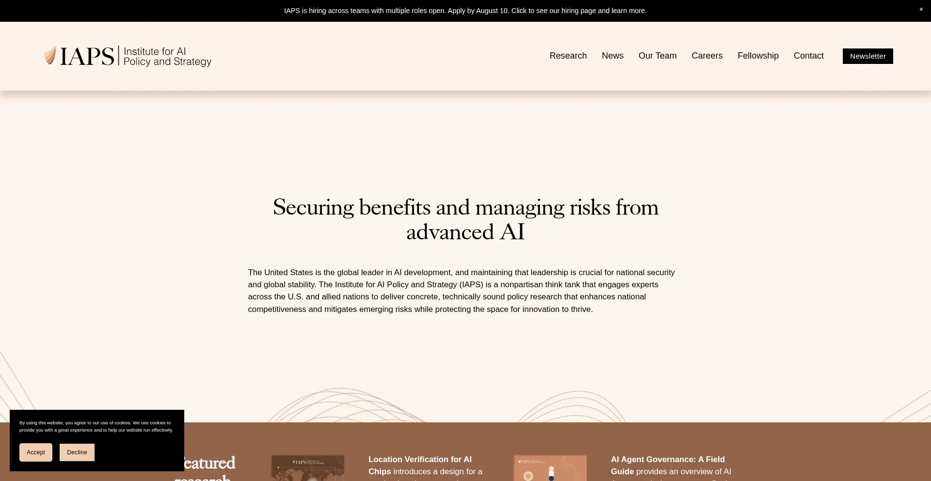 Website screenshot of Iaps.ai