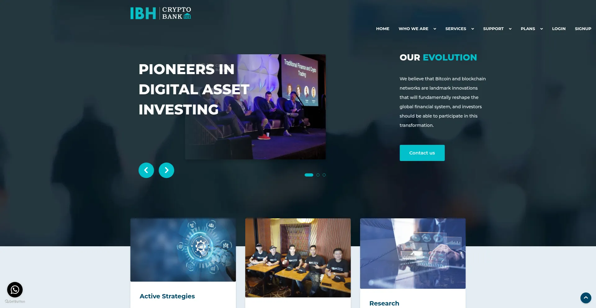 Website screenshot of Ibhcryptobank.com