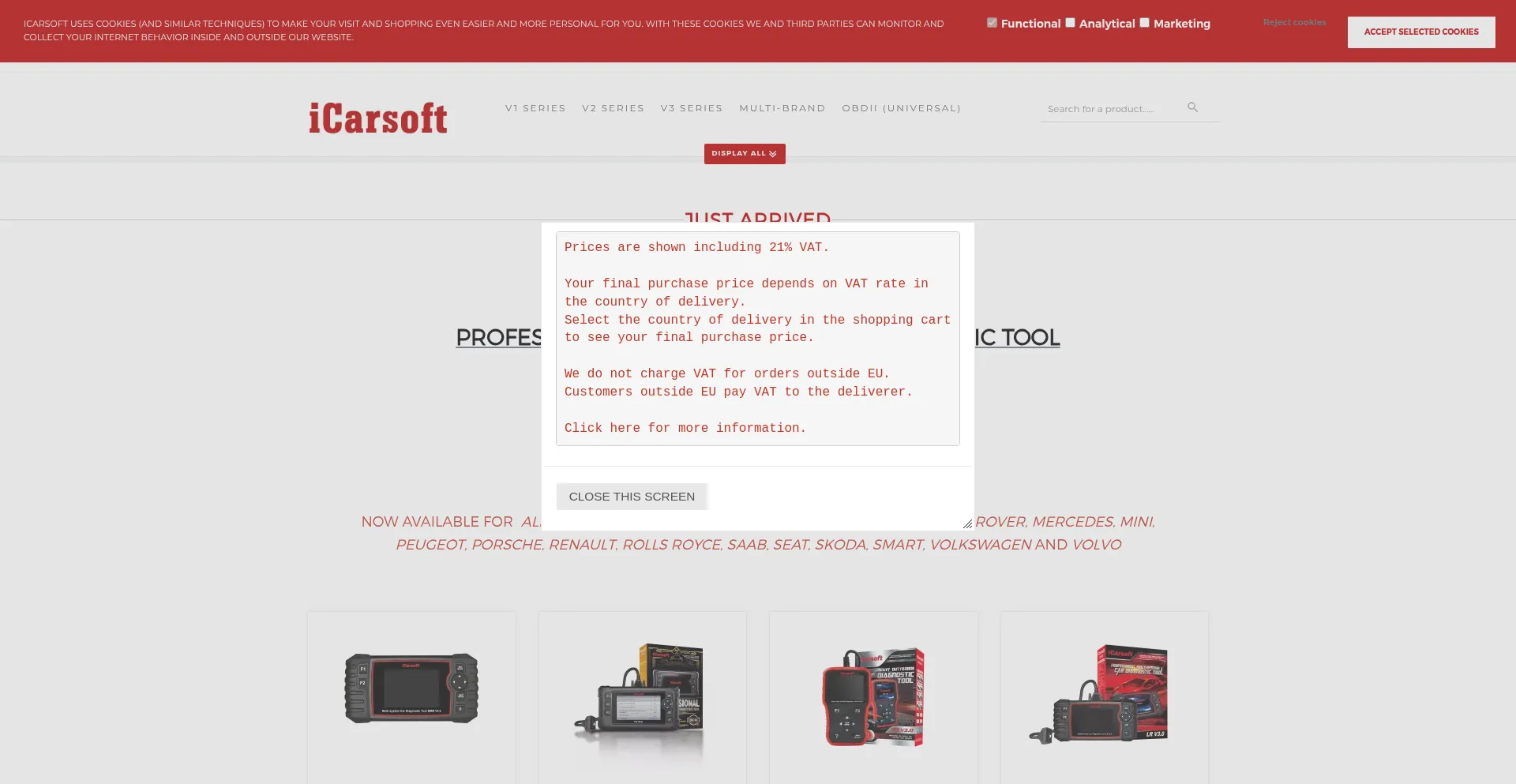 Website screenshot of Icarsoft.eu