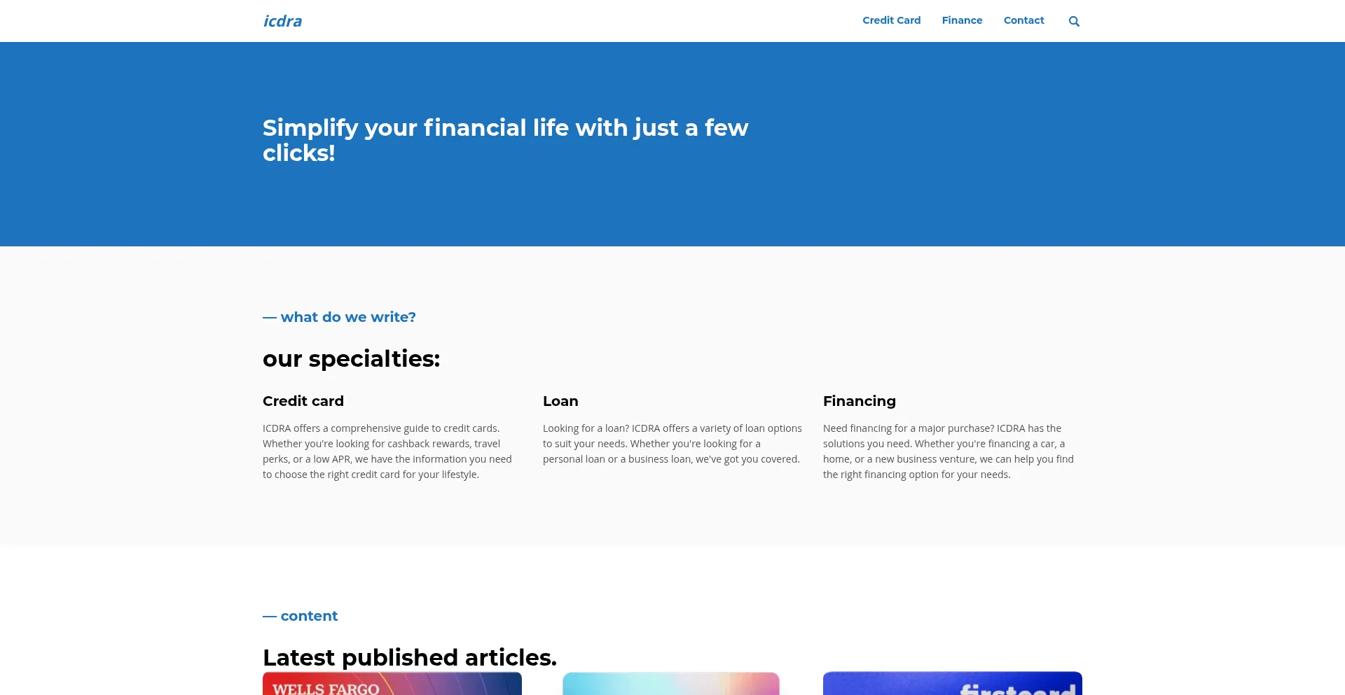 Website screenshot of Icdra.com.br