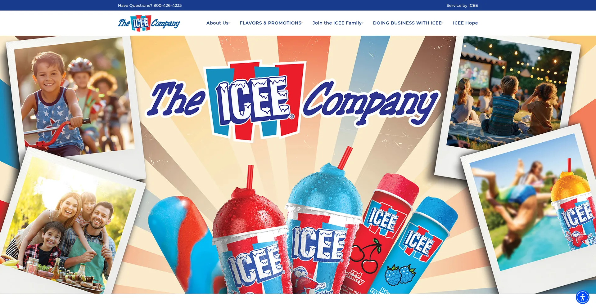 Website screenshot of Icee.com