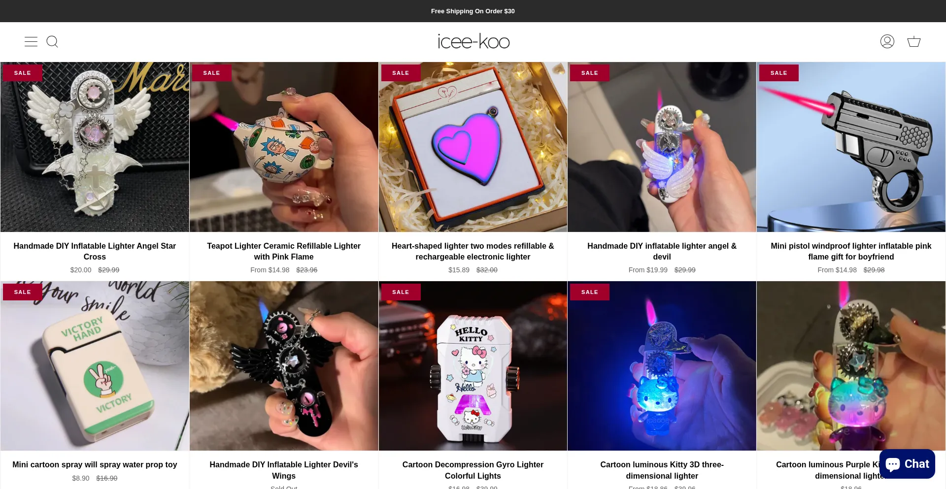 Website screenshot of Icee-koo.com
