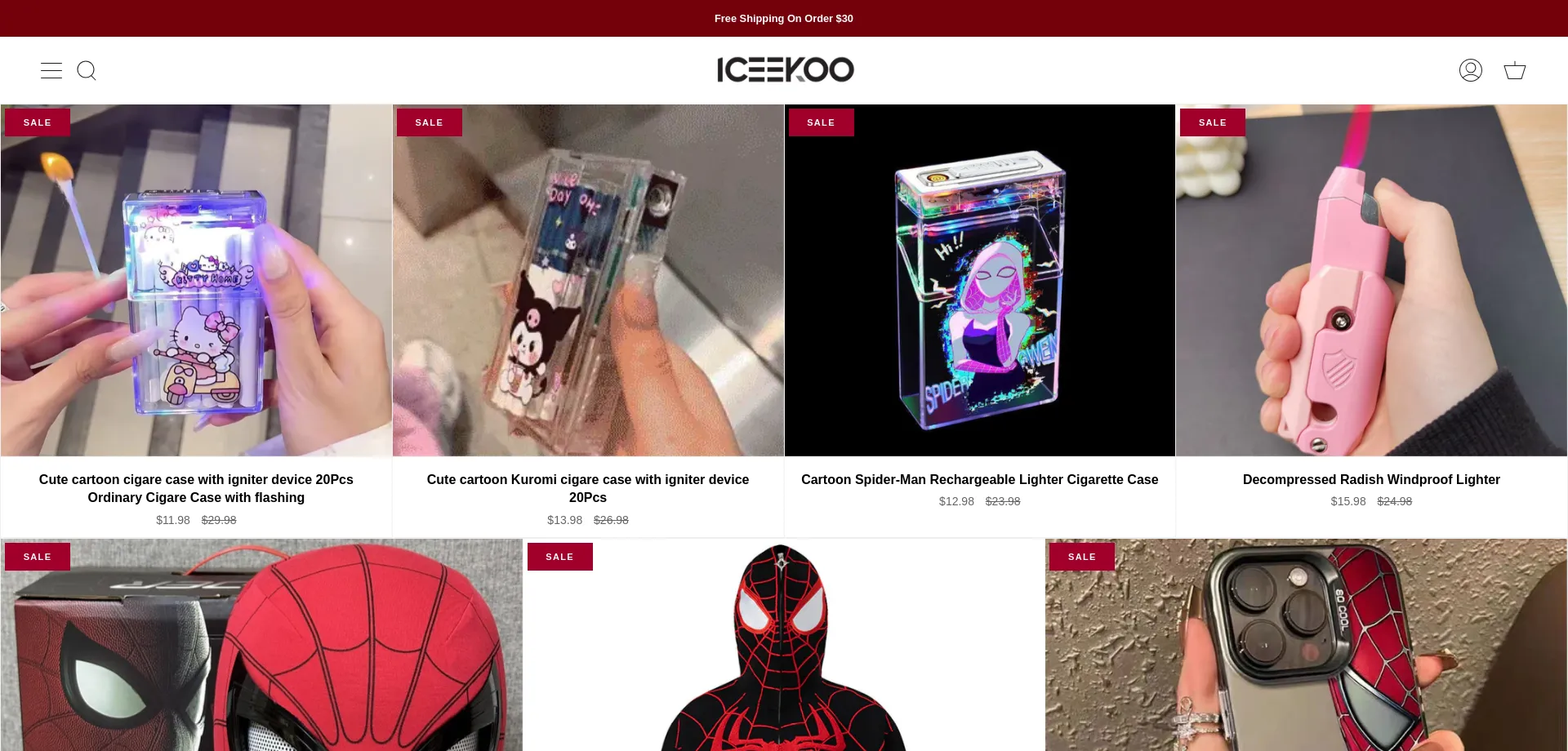 Website screenshot of Iceekoo.com