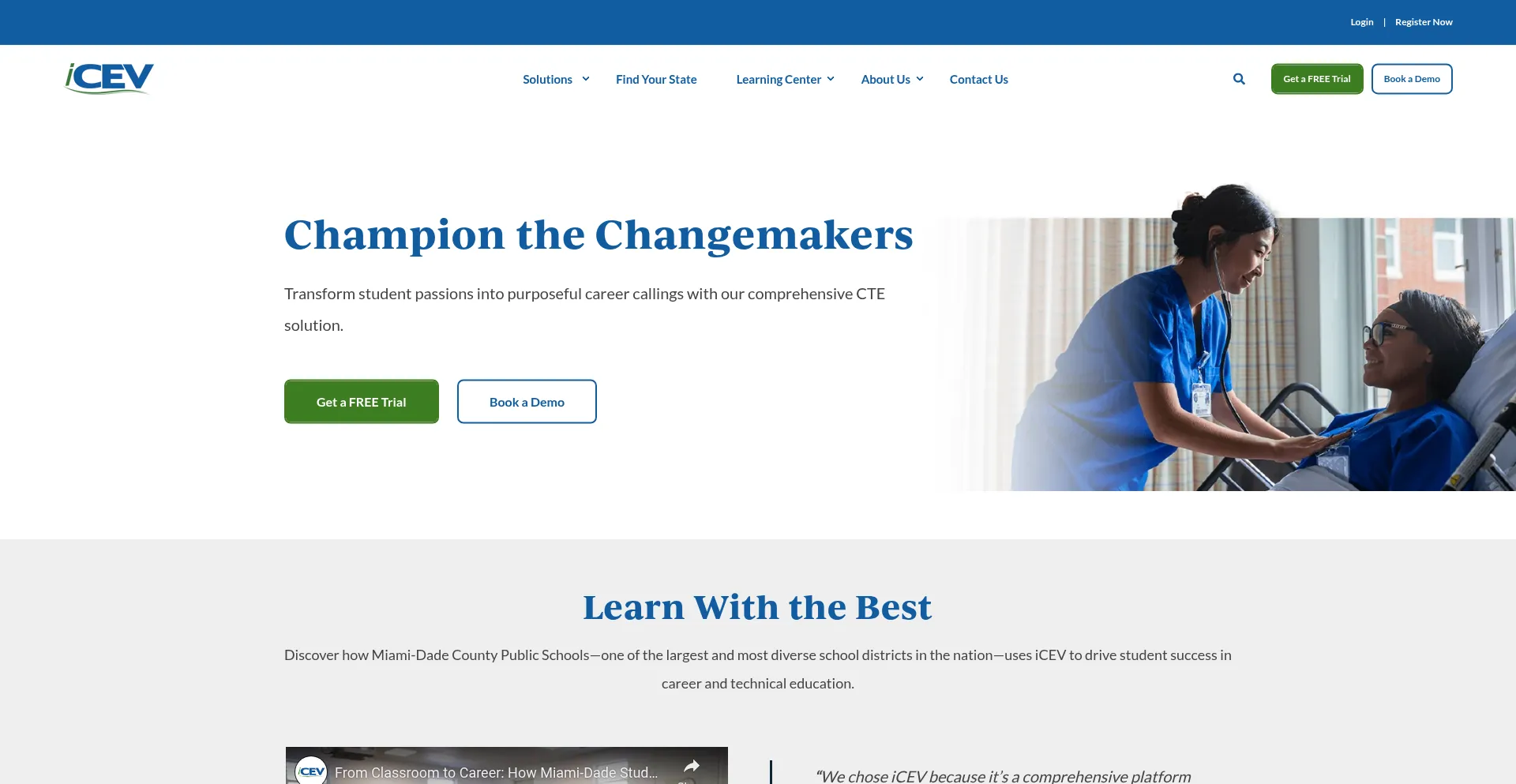 Website screenshot of Icevonline.com