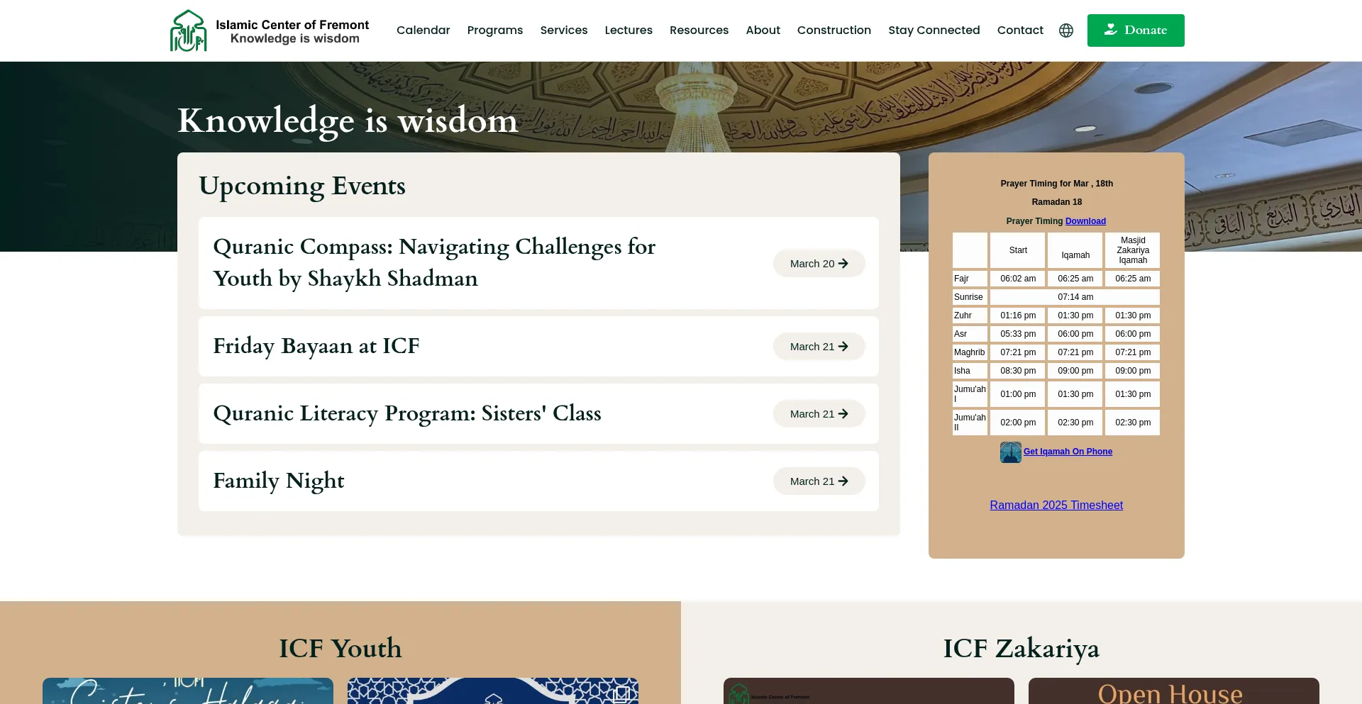 Website screenshot of Icfbayarea.com