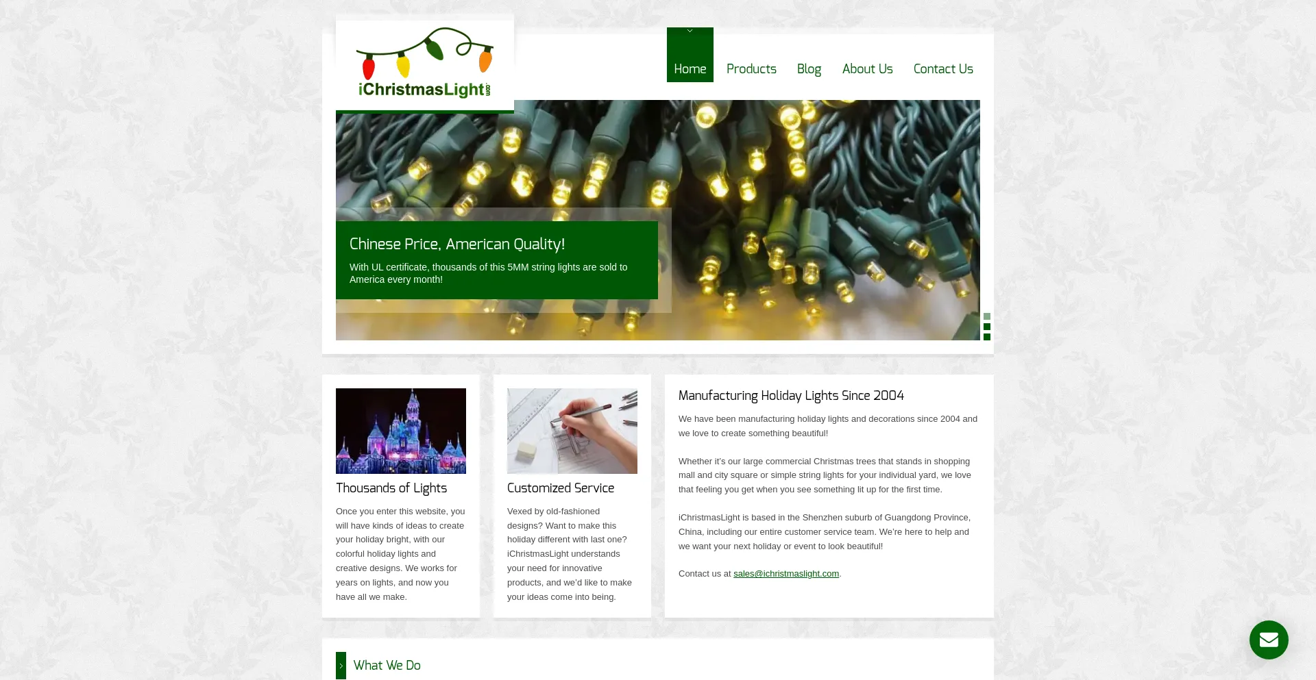 Website screenshot of Ichristmaslight.com