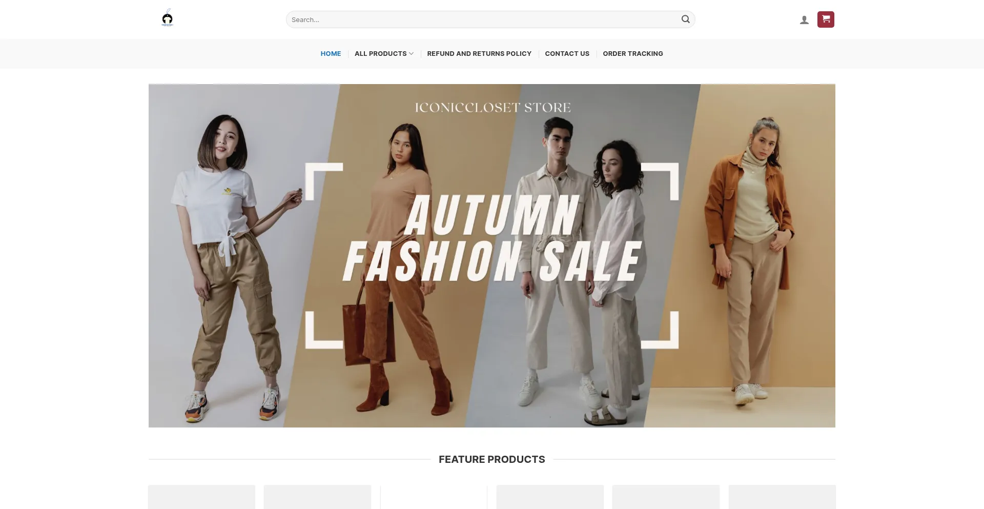 Website screenshot of Iconiccloset.store