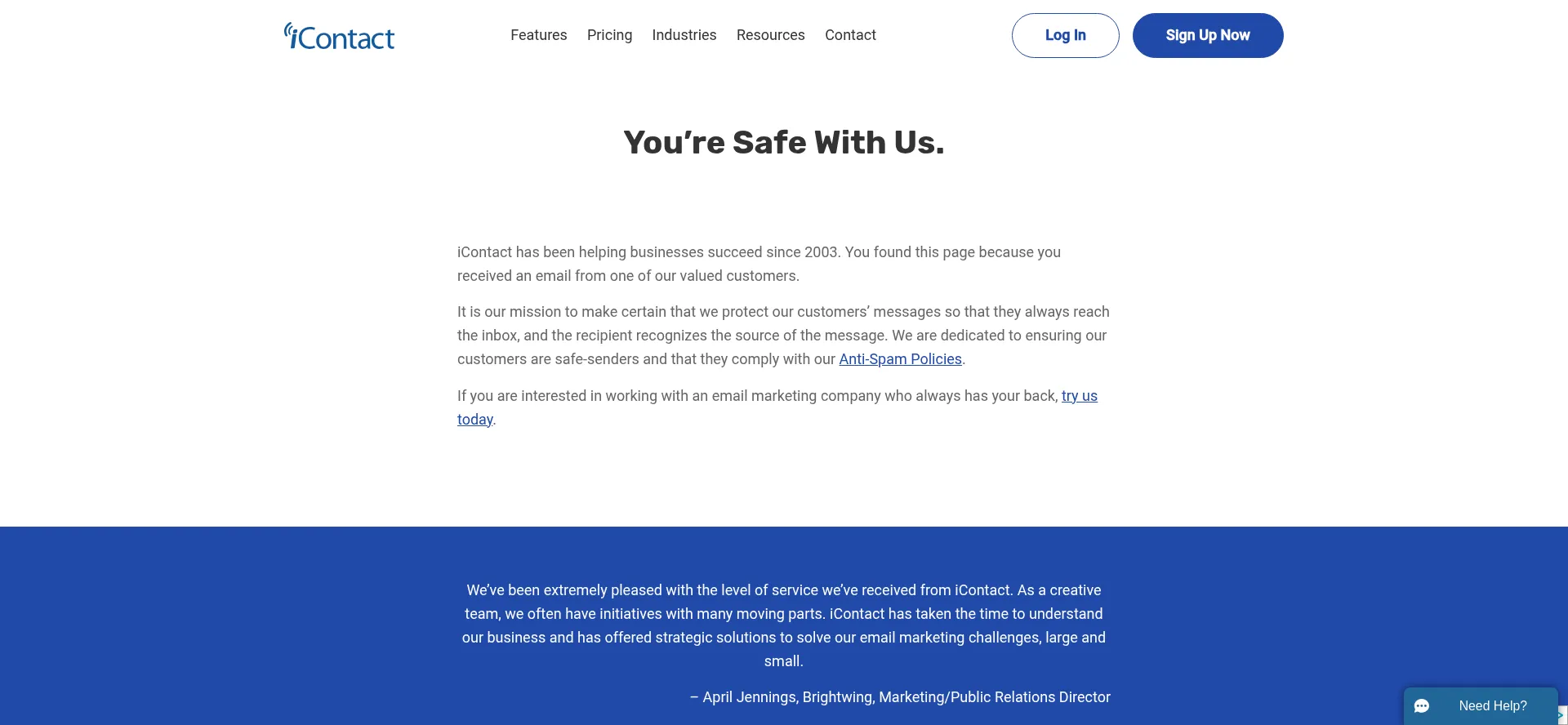 Website screenshot of Icptrack.com
