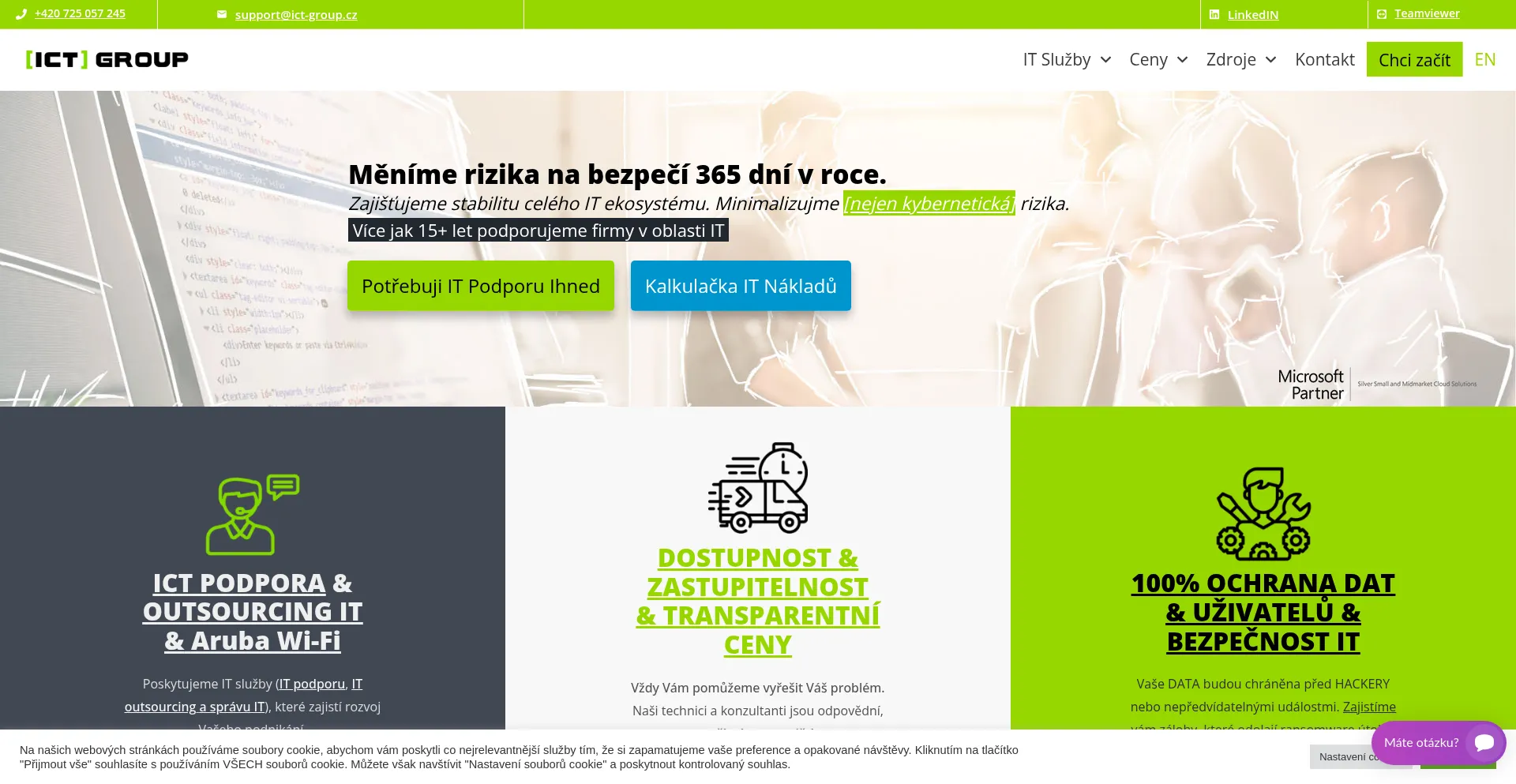 Website screenshot of Ict-group.cz