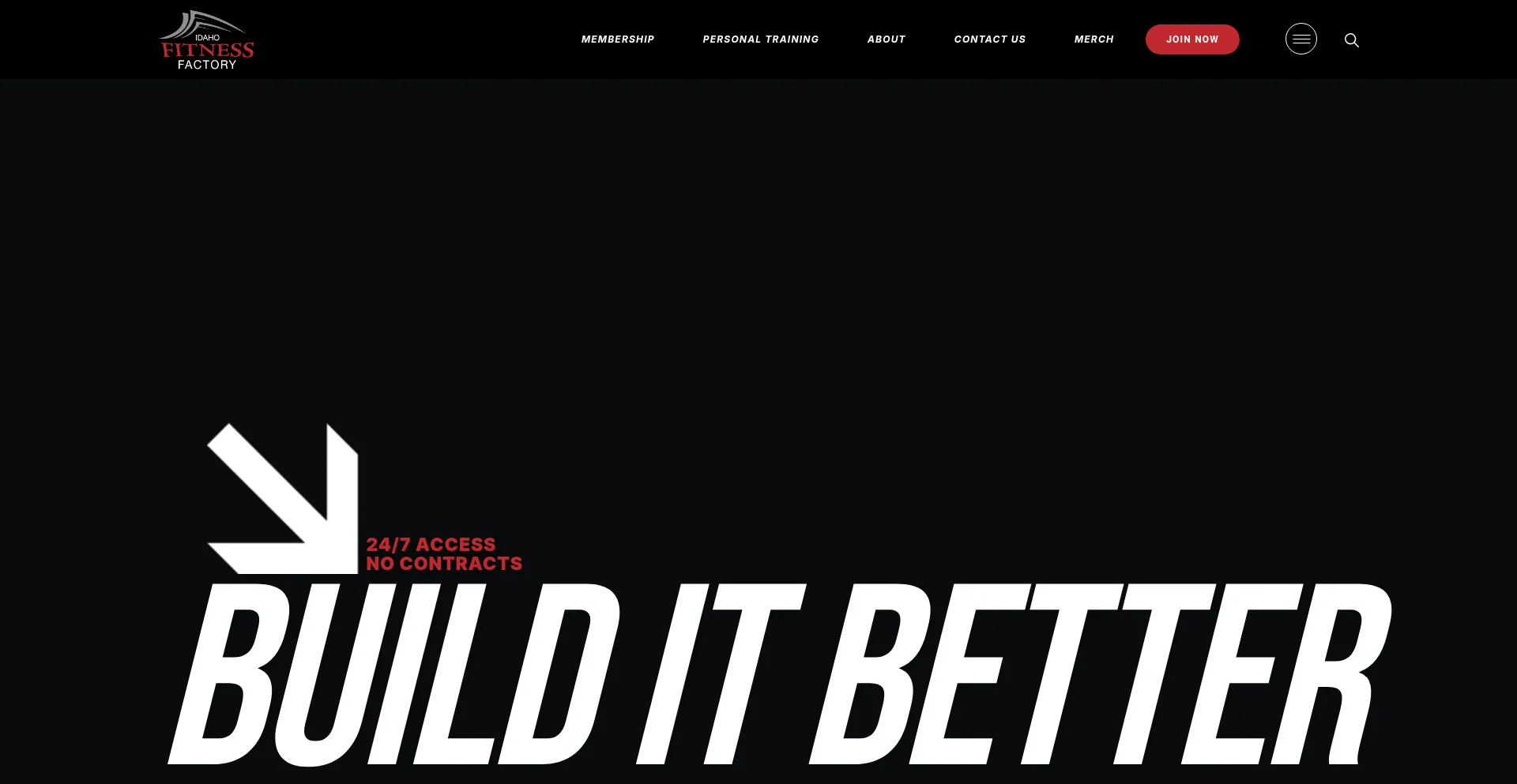 Website screenshot of Idahofitnessfactory.com