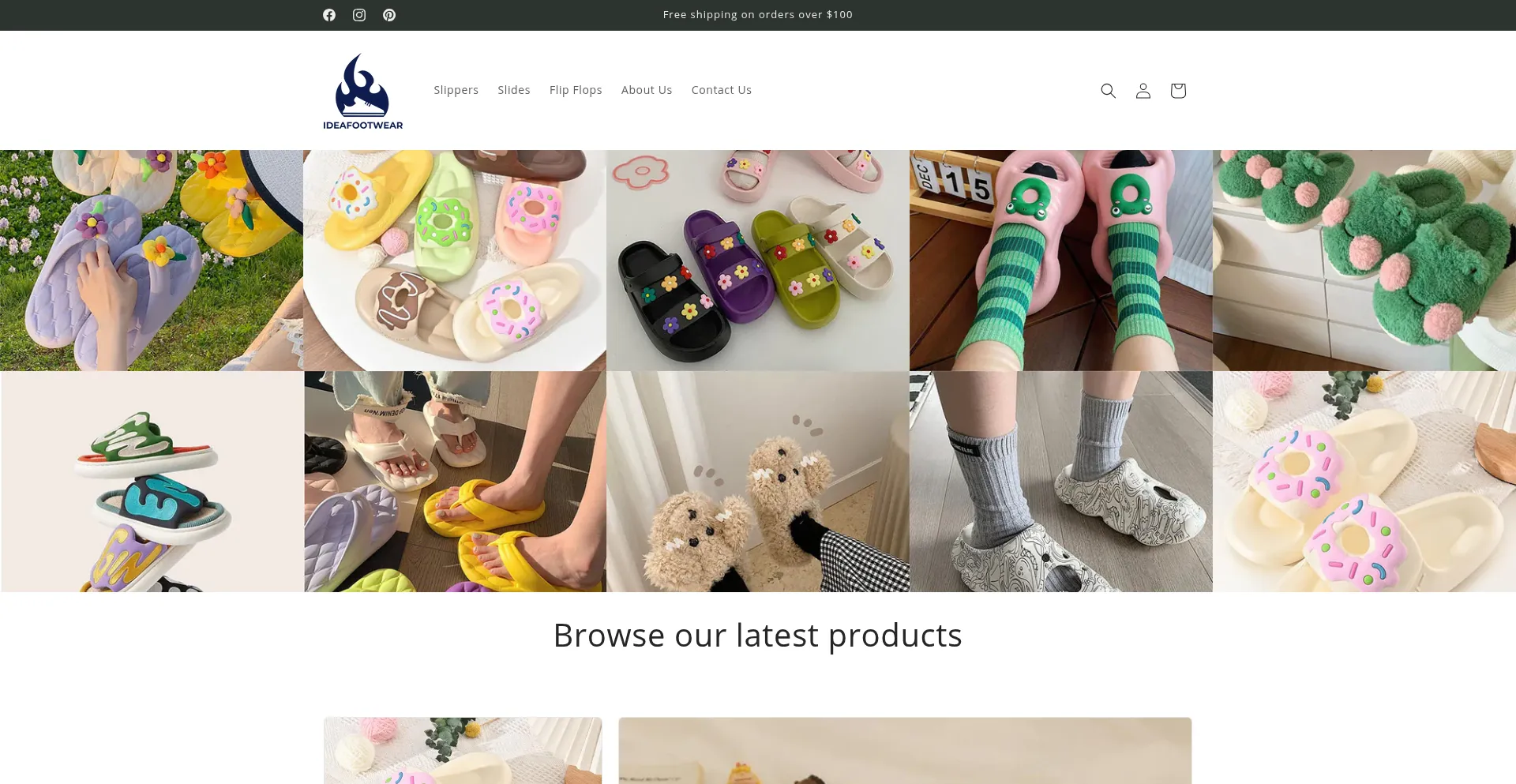 Website screenshot of Ideafootwear.com