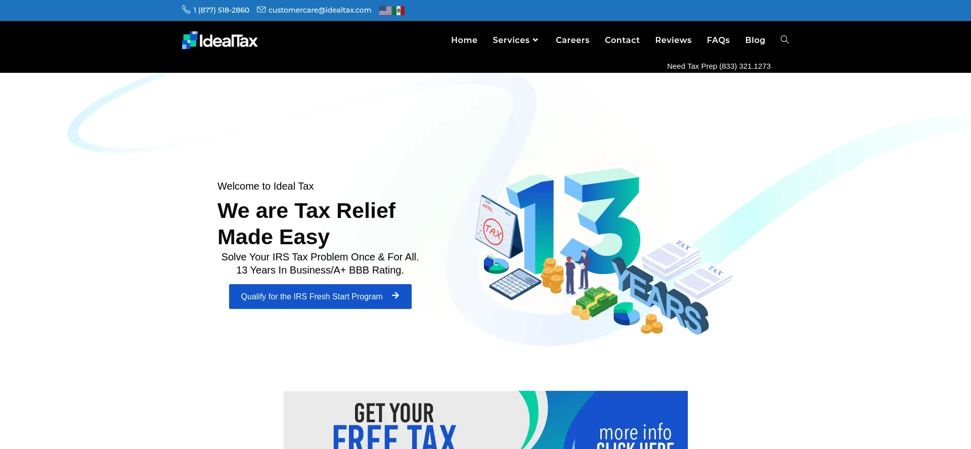 Website screenshot of Idealtaxsolution.com