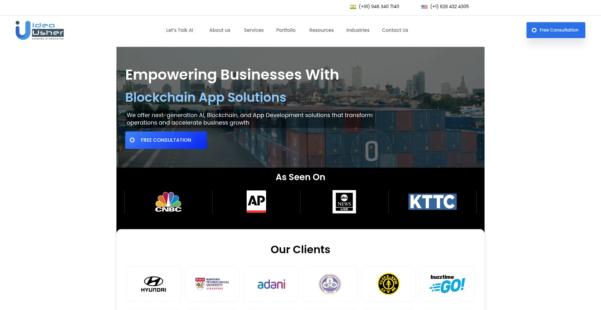 Website screenshot of Ideausher.com