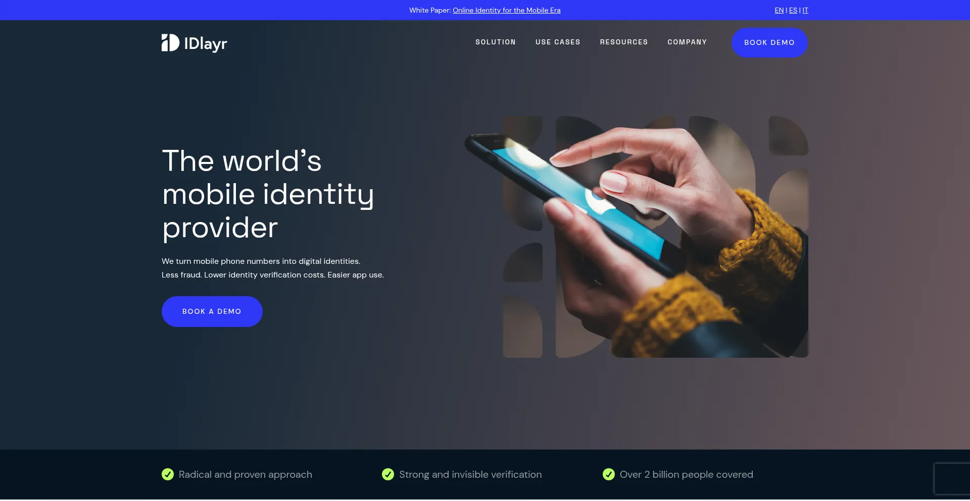 Website screenshot of Idlayr.com
