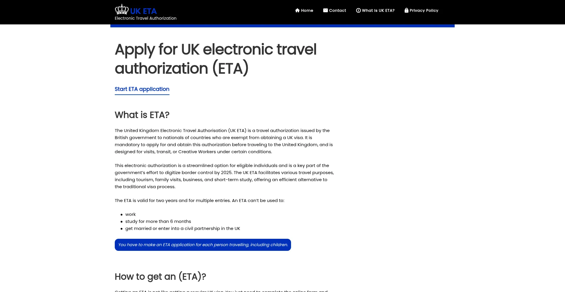 Website screenshot of Ieta.co.uk