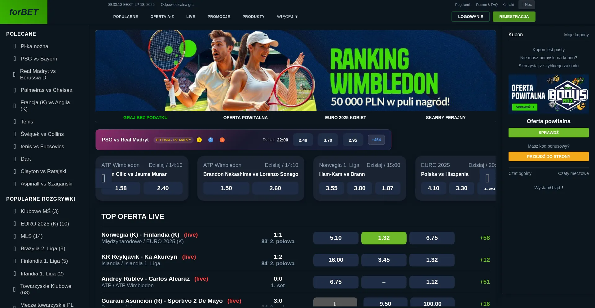 Website screenshot of Iforbet.com.pl