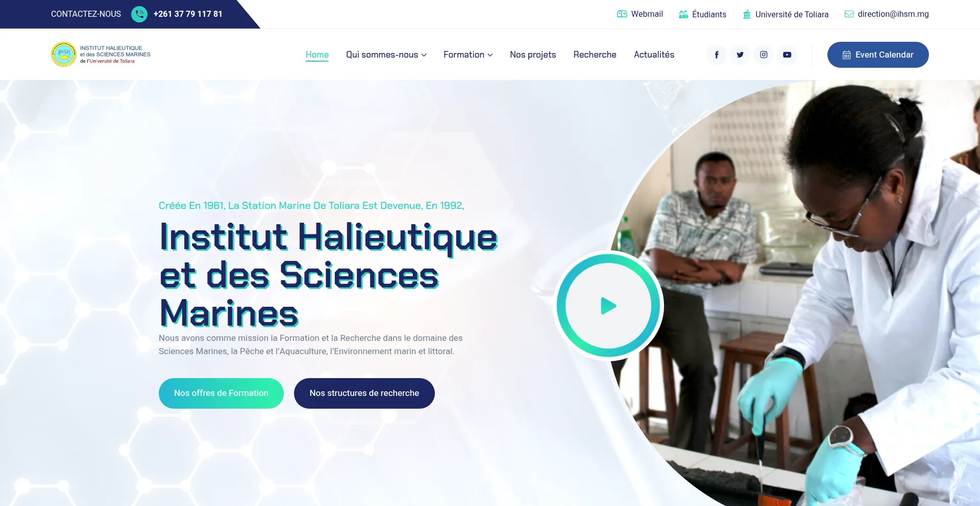 Website screenshot of Ihsm.mg