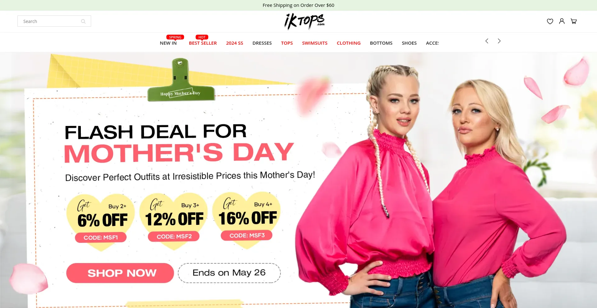Website screenshot of Iktops.com