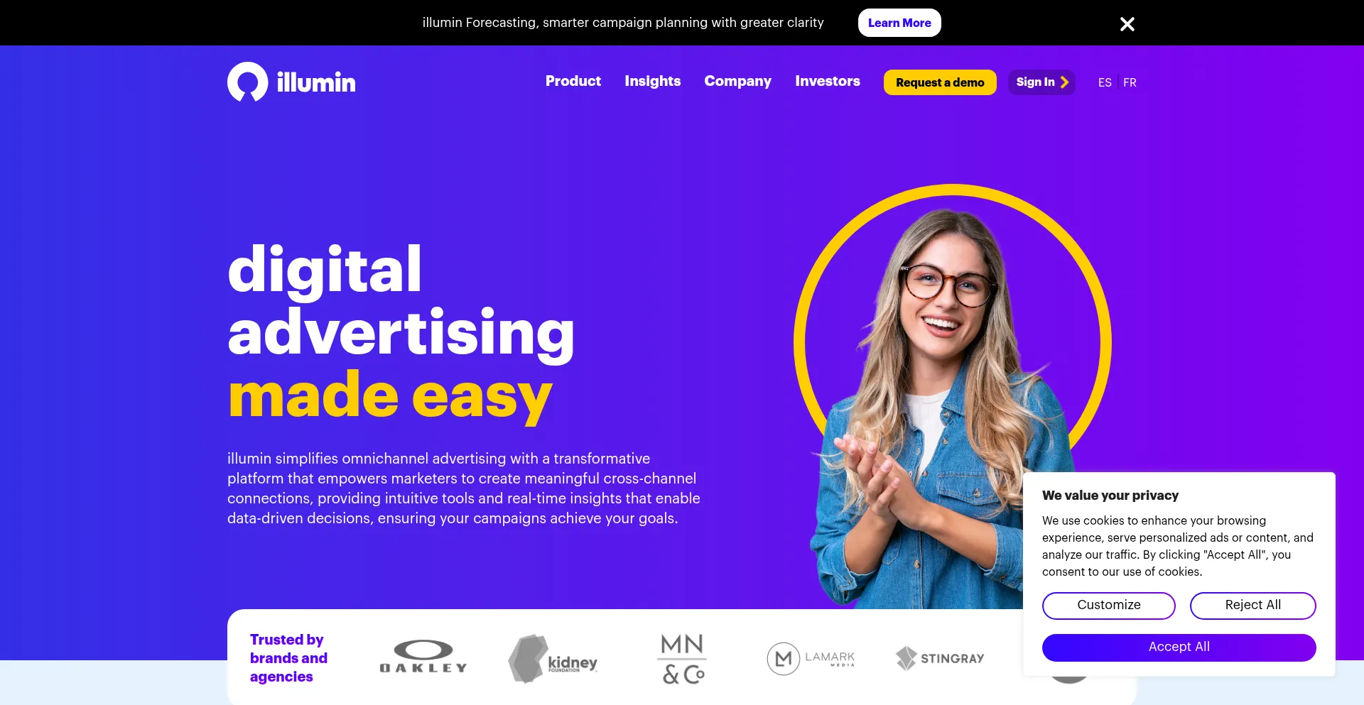 Website screenshot of Illumin.com