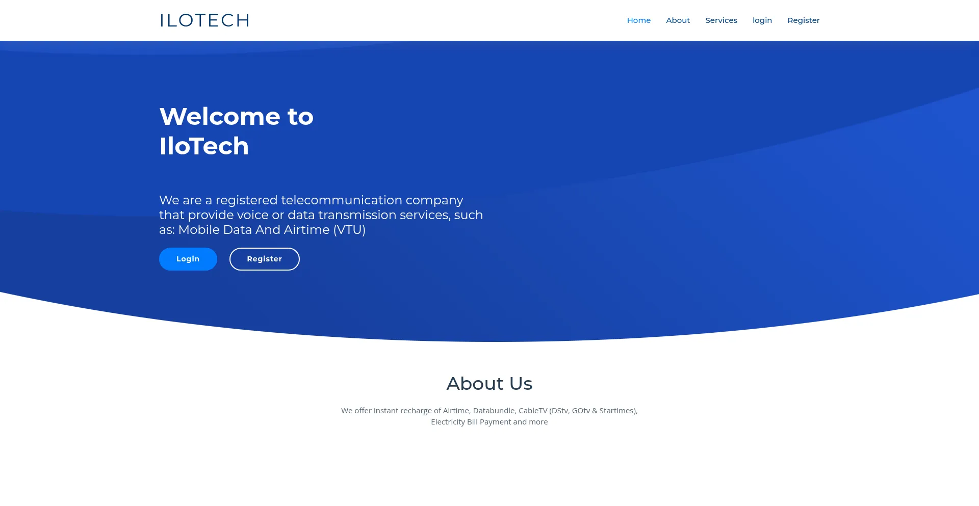 Website screenshot of Ilotech.com.ng