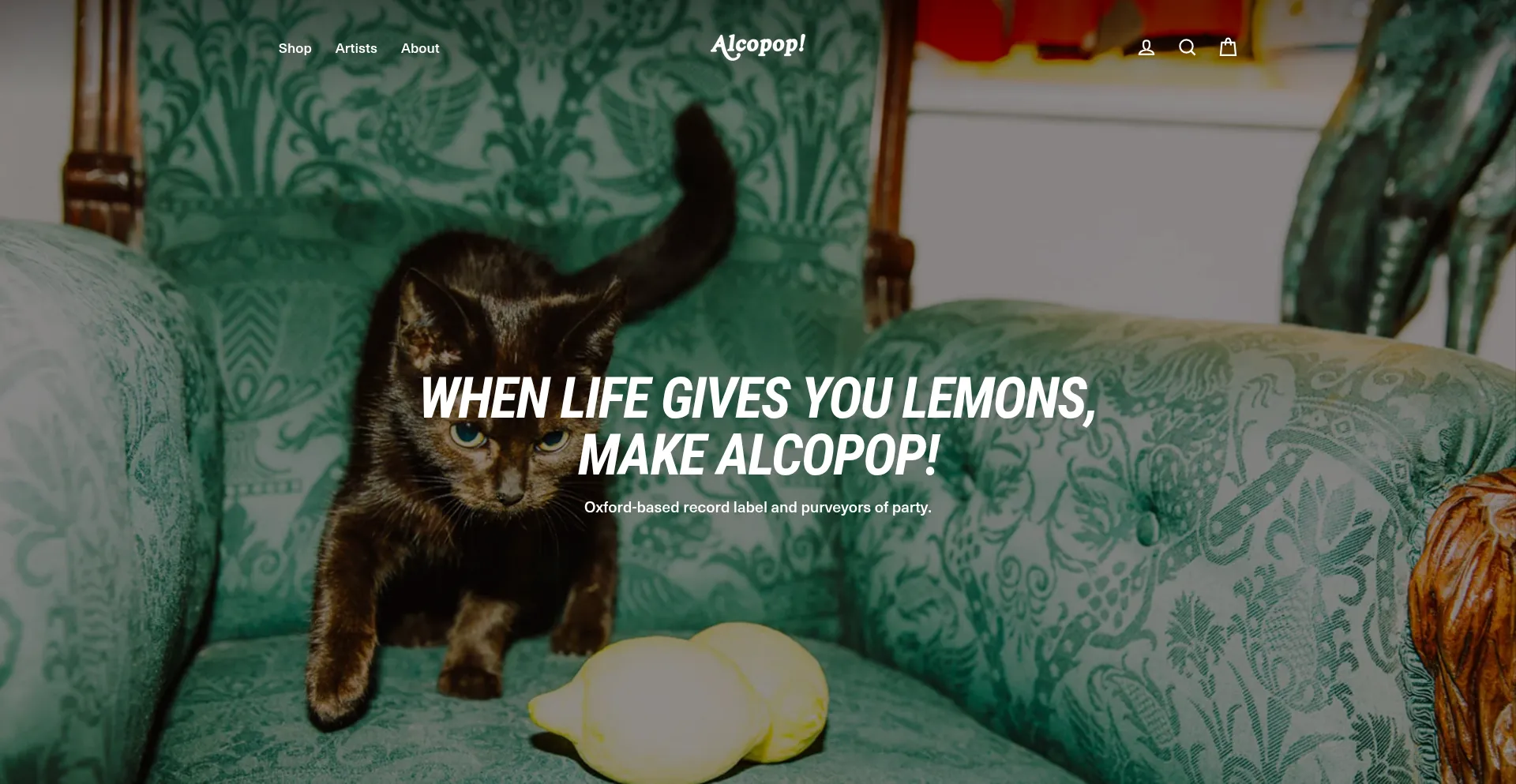 Website screenshot of Ilovealcopop.co.uk