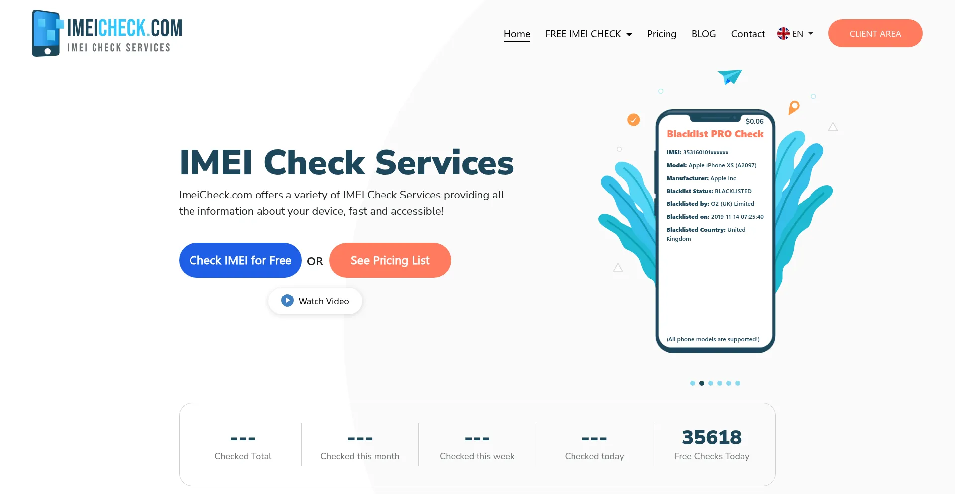 Imeicheck.com Screenshot