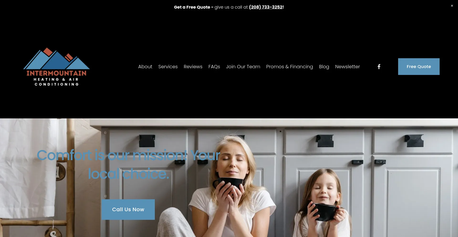 Website screenshot of Imhvac.com