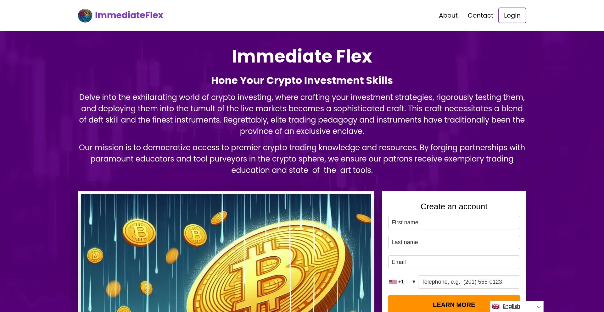 Website screenshot of Immediate-flex.com